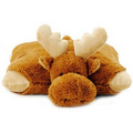 Brown Moose Pillow Pal Stuffed Animal with Custom Imprint Bandana